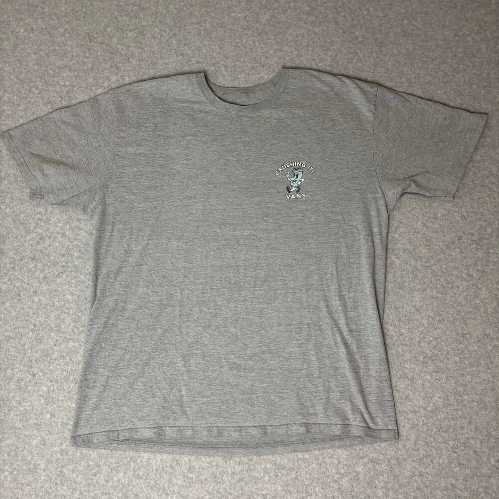 VANS Classic Fit Men's Gray XL "Crush It Everyday" Graphic Logo T-Shirt